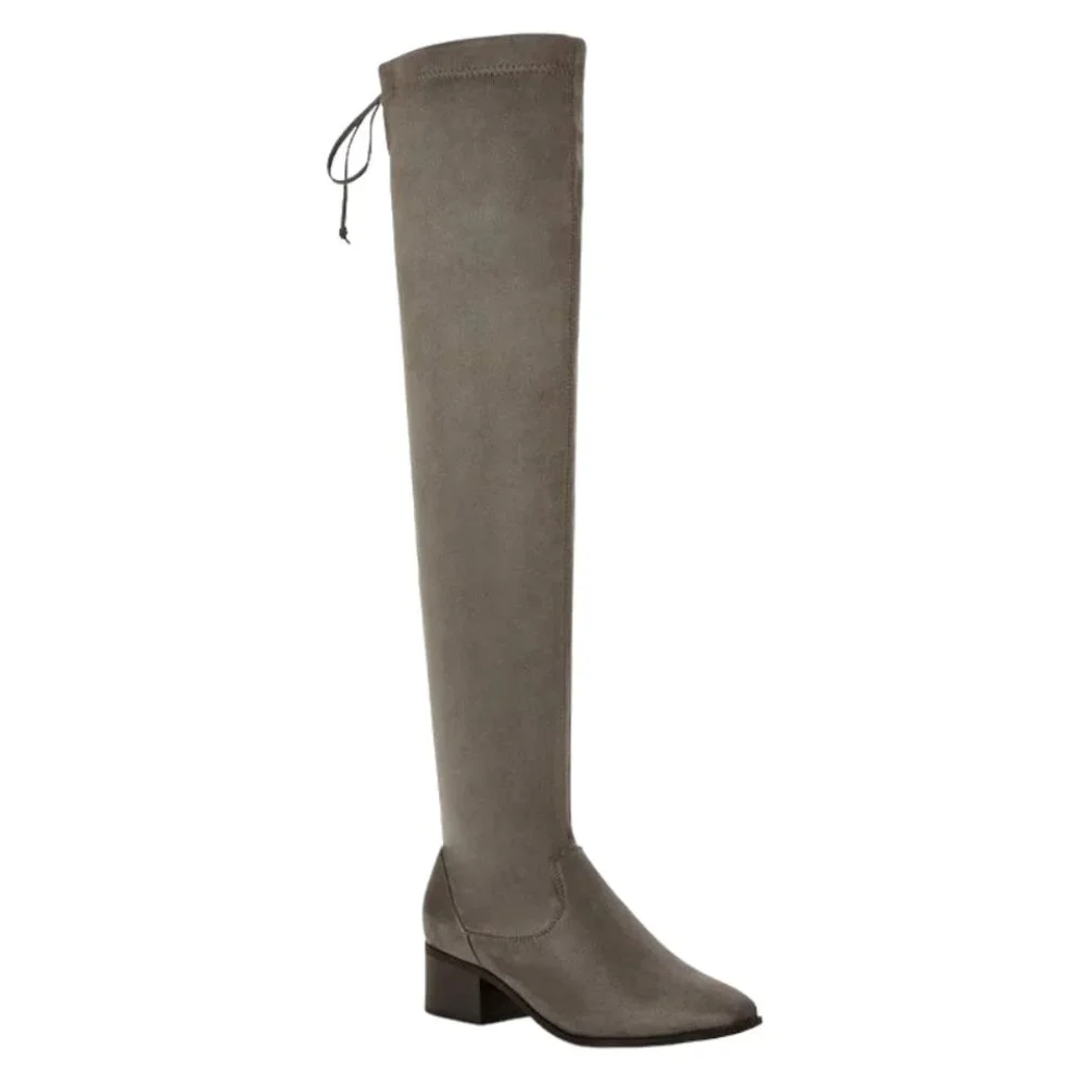 NIB JUSTFAB HANNAH OVER-THE-KNEE FLAT BOOTS (7.5 / GREY)